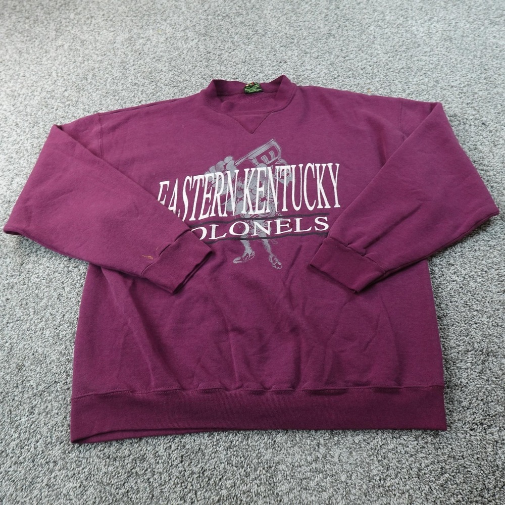 VTG Eastern Kentucky Colonels Sweatshirt Mens XL Purple NCAA College TSI 90s USA